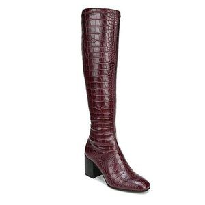 Franco Sarto L-Tribute wine crocodile embossed PU tall boots